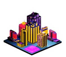 Isometric building arrangement png