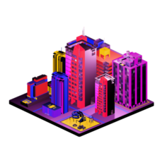 Isometric building arrangement png