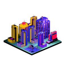 Isometric building arrangement png