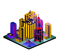 Isometric building arrangement png