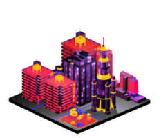 Isometric building arrangement png