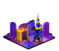 Isometric building arrangement png