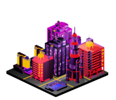 Isometric building in retro style png