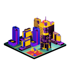 Isometric building arrangement png