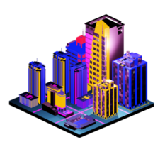 Isometric building arrangement png