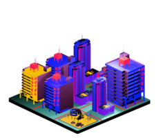 Isometric building arrangement png