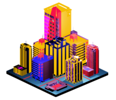 Isometric building arrangement png