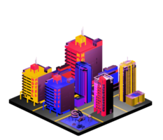 Retro isometric building png