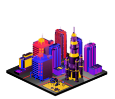 Isometric building arrangement png