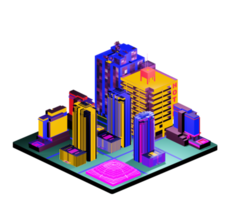 Retro isometric building png