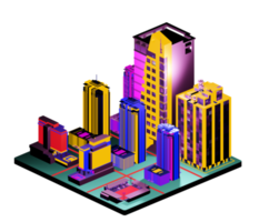 Isometric building in retro style png