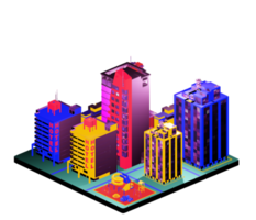 Isometric building arrangement png