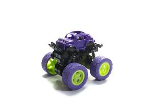 Purple racing car model toy isolated on white background. photo