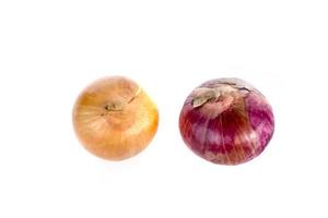 large indian red onion with onions isolated on a white background. photo