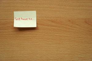 the concept of motivation sticky notes that read Still have to. photo