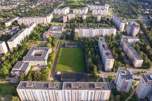 aerial panoramic view of the residential area of high-rise buildings photo