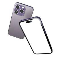 Realistic new smartphone mockup in purple color with device display screen template for product advertising UI and UX infographic presentation interface design. Tech concept. 3D illustration rendering photo