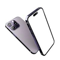 Realistic new smartphone mockup in purple color with device display screen template for product advertising UI and UX infographic presentation interface design. Tech concept. 3D illustration rendering photo