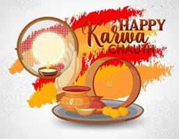 Happy Karva Chauth Banner Design vector