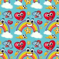 Cartoon rainbow seamless pattern vector