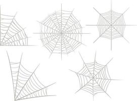 Set of different spiderweb on white background vector