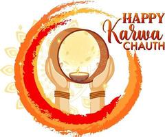 Happy Karva Chauth Banner Design vector