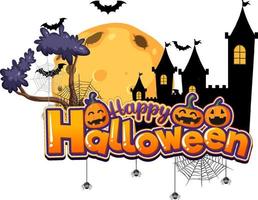 Happy Halloween Text Logo Cartoon Concept vector