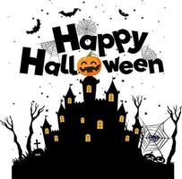Happy Halloween Text Logo Cartoon Concept vector