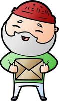 cartoon happy bearded man vector