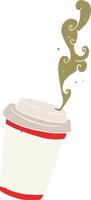 flat color illustration of take out coffee vector