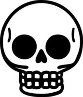 tattoo in black line style of a skull vector