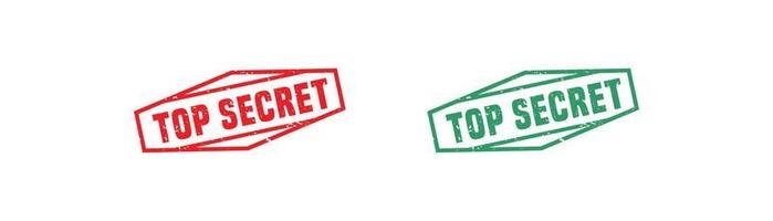 Top secret stamp rubber with grunge style on white background. vector