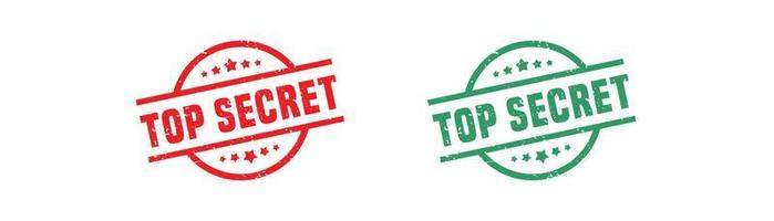 Top secret stamp rubber with grunge style on white background. vector