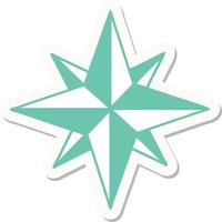 sticker of tattoo in traditional style of a star vector