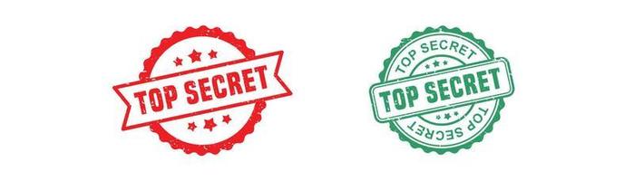 Top secret stamp rubber with grunge style on white background. vector