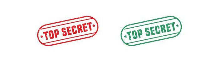 Top secret stamp rubber with grunge style on white background. vector