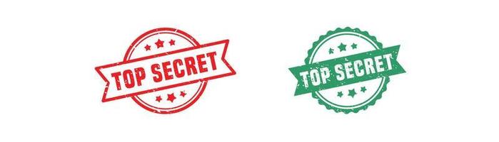 Top secret stamp rubber with grunge style on white background. vector