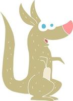 flat color illustration of kangaroo vector