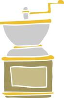 flat color illustration of coffee bean grinder vector