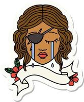sticker of a human rogue character face vector