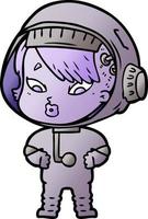 cartoon astronaut woman vector