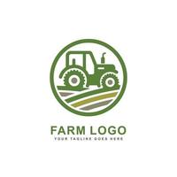 logotipo de la granja. vector de diseño de logotipo de tractor