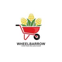 Farm logo. Wheelbarrow logo vector