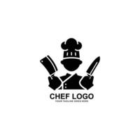 vector de logotipo plano simple de logotipo de chef