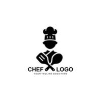 vector de logotipo plano simple de logotipo de chef