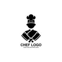 vector de logotipo plano simple de logotipo de chef