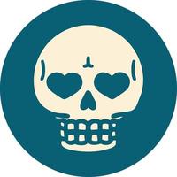 imagen icónica de estilo tatuaje de una calavera vector