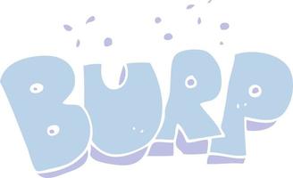 flat color illustration of burp text vector