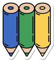 sticker of tattoo in traditional style of a coloring pencils vector