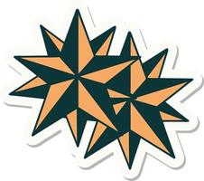 sticker of tattoo in traditional style of stars vector